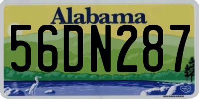 AL license plate 56DN287