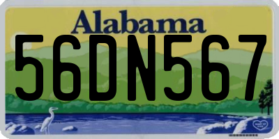 AL license plate 56DN567