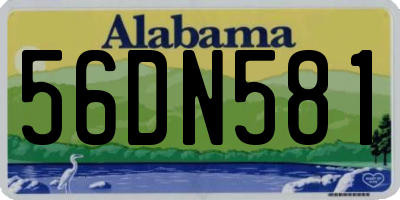 AL license plate 56DN581