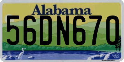 AL license plate 56DN670