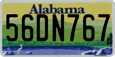 AL license plate 56DN767
