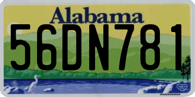 AL license plate 56DN781