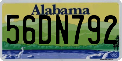 AL license plate 56DN792