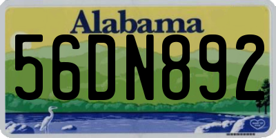 AL license plate 56DN892