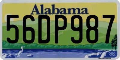 AL license plate 56DP987