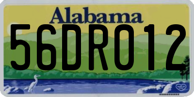AL license plate 56DR012