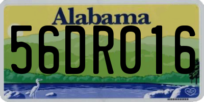 AL license plate 56DR016