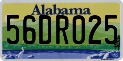 AL license plate 56DR025