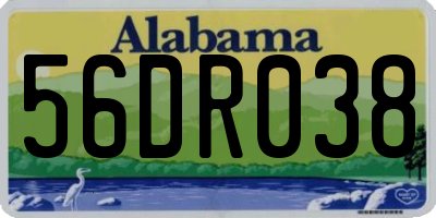 AL license plate 56DR038