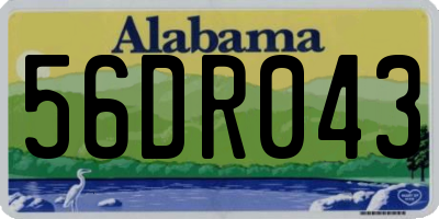 AL license plate 56DR043