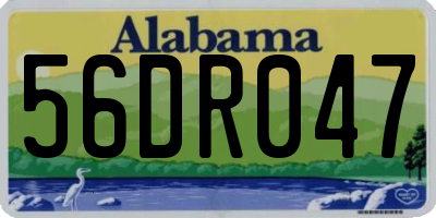 AL license plate 56DR047