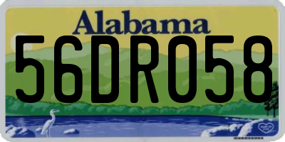AL license plate 56DR058