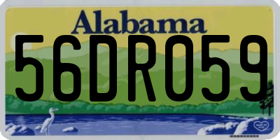AL license plate 56DR059