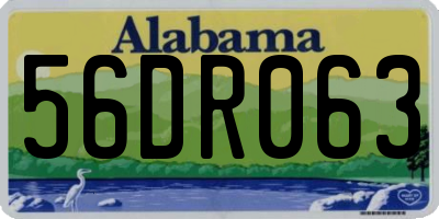 AL license plate 56DR063