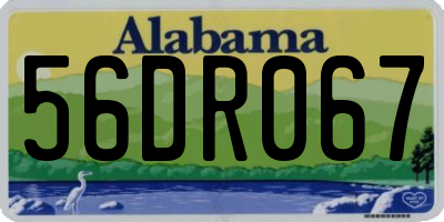 AL license plate 56DR067