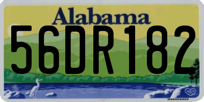 AL license plate 56DR182