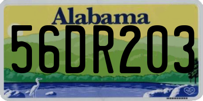 AL license plate 56DR203