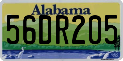 AL license plate 56DR205