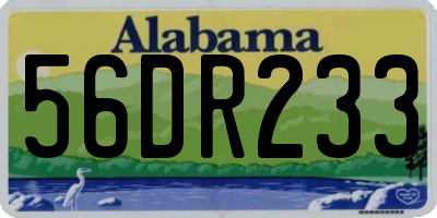 AL license plate 56DR233