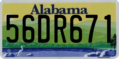 AL license plate 56DR671