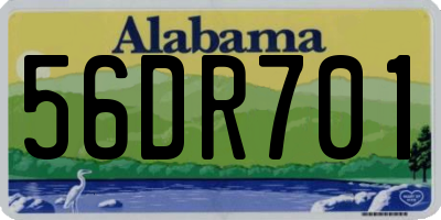 AL license plate 56DR701