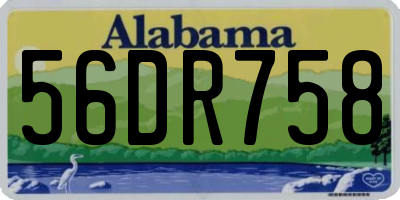 AL license plate 56DR758