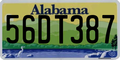 AL license plate 56DT387