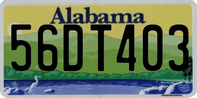 AL license plate 56DT403