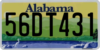AL license plate 56DT431