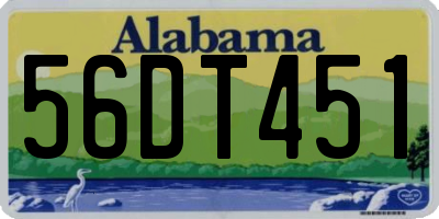 AL license plate 56DT451
