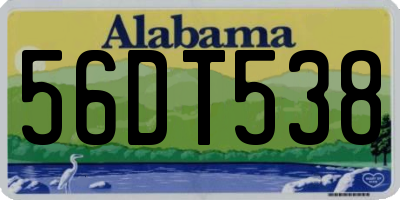 AL license plate 56DT538