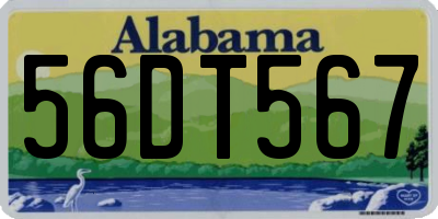 AL license plate 56DT567