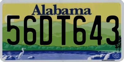 AL license plate 56DT643