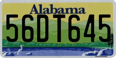 AL license plate 56DT645
