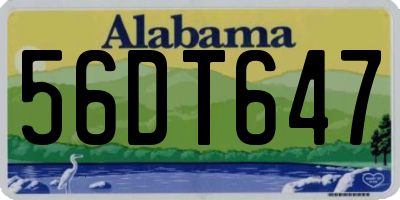 AL license plate 56DT647