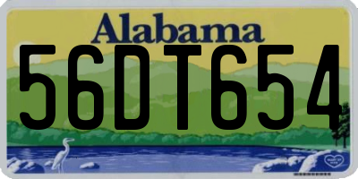 AL license plate 56DT654