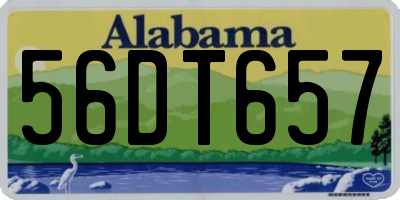 AL license plate 56DT657