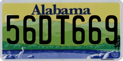 AL license plate 56DT669