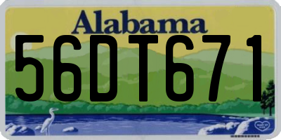 AL license plate 56DT671