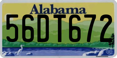 AL license plate 56DT672