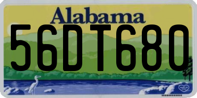 AL license plate 56DT680