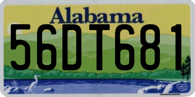 AL license plate 56DT681