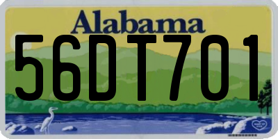 AL license plate 56DT701