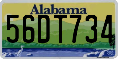 AL license plate 56DT734