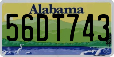 AL license plate 56DT743