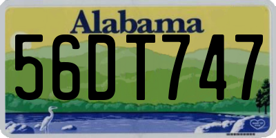 AL license plate 56DT747
