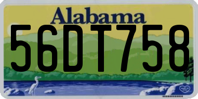 AL license plate 56DT758