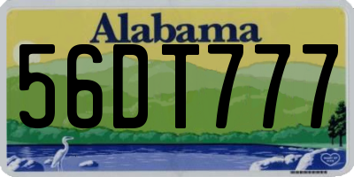 AL license plate 56DT777
