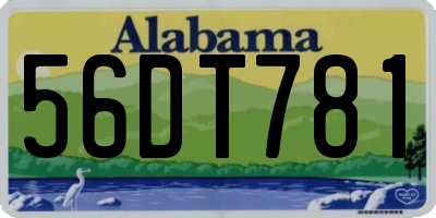AL license plate 56DT781