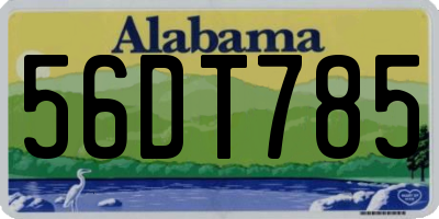 AL license plate 56DT785